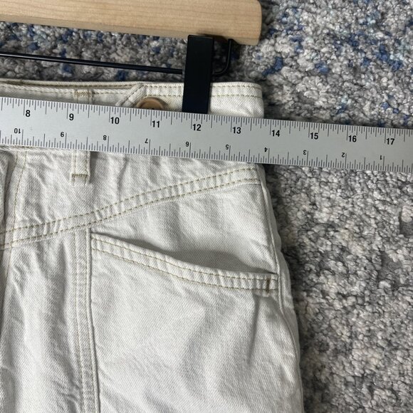 27 High Waisted Pants Womens 17 White Tapered Seam Front Double Button Zip Fly - Picture 2 of 10